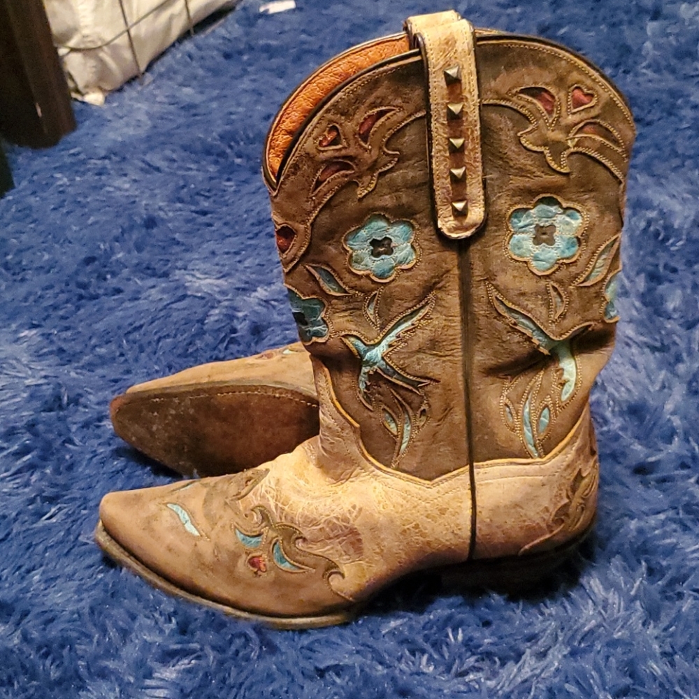 Dan Post Floral Cowboy Boots - Picture 3 of 8